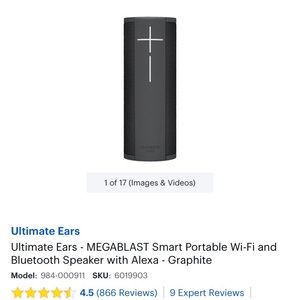 Ultimate Ears Bluetooth Speaker